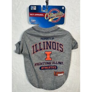 NEW Illinois Fighting Illini Dog Pet Shirt Apparel College‎ Size Medium